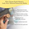 imageEarth Mama Lady Face Tinted Mineral Sunscreen Stick SPF 40 MediumDark Tint  Contains Organic Shea ampamp Cocoa Butter  Foundation  Concealer  Contour Blends with Most Skin TonesLightMedium
