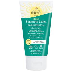 imageEarth Mama Baby Mineral Sunscreen Lotion SPF 40  NonNano Zinc Natural Water Resistant Sun Cream for Babies Kids ampamp Adults 3Ounce3 Ounce Pack of 1