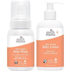 imageEarth Mama Bathtime Bundle  Sweet Orange Castile Baby Wash ampamp Moisturizing Calendula Lotion