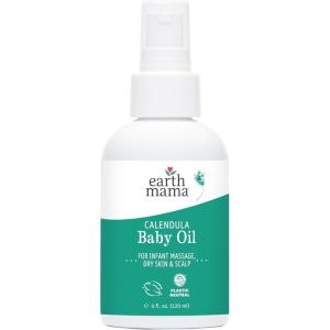 imageEarth Mama Calendula Baby Oil  Massage Oil for Newborn Skin Care Dry Skin ampamp Scalp Moisturizer Fragrance Free 4Fluid Ounce4 Fl Oz Pack of 1