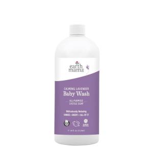 imageEarth Mama Calming Lavender Baby Wash Liquid Foaming Hand Soap Organic AllPurpose Lavender Body Wash for Sensitive Skin Castile Soap with Coconut Oil Shea Butter ampamp Calendula34 Fl Oz Pack of 1