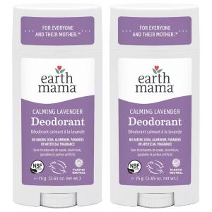 imageEarth Mama Calming Lavender Deodorant  Safe for Sensitive Skin Pregnancy and Breastfeeding Contains Organic Lavender Calendula and Coconut Oil No Baking Soda or Aluminum 265Ounce 2PackNEW Calming Lavender