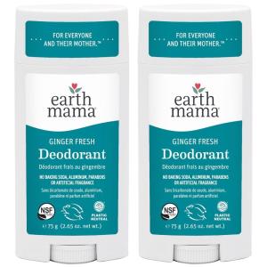 imageEarth Mama Ginger Fresh Deodorant  Safe for Sensitive Skin Pregnancy and Breastfeeding Contains Organic Ginger and Lime No Baking Soda or Aluminum 265Ounce 2PackNEW Ginger Fresh