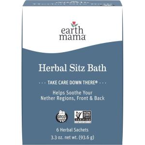 imageEarth Mama Herbal Sitz Bath  Pregnancy ampamp Postpartum Essentials Soothing Sitz Bath for Hemorrhoids with Witch Hazel ampamp Calendula 6Count6 Count Pack of 1