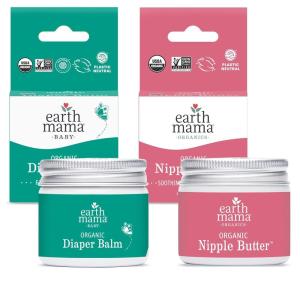 imageEarth Mama Nipple Butter ampamp Diaper Balm  Nipple Cream ampamp Organic Skincare for Baby  Breastfeeding ampamp Postpartum Essentials Bundle