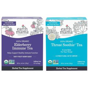 imageEarth Mama Organic Elderberry Immune Tea  Organic Throat Smoothie Tea for Wellness Support  Safe for Breastfeeding Pregnancy and Kids 16 Count Pack of 2