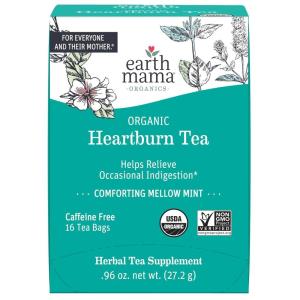 imageEarth Mama Organic Heartburn Tea  PregnancySafe Soothing Herbal Blend with Marshmallow Root Lemon Balm ampamp Chamomile 16 Teabags Per BoxChamomile Heartburn