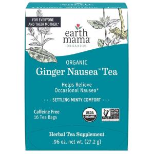 imageEarth Mama Organic Heartburn Tea  PregnancySafe Soothing Herbal Blend with Marshmallow Root Lemon Balm ampamp Chamomile 16 Teabags Per BoxGinger Nausea