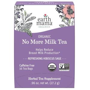 imageEarth Mama Organic Milkmaid Tea  Lactation Support Herbal Tea Bags for Breastfeeding Decaf Lactation Supplement for Increased Breast Milk Production With Milk Thistle ampamp Fenugreek 16 CountHibiscus