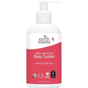 imageEarth Mama Simply NonScents Baby Lotion for Dry Skin Calendula Cream Skin Care for Kids Organic Moisturizer Unscented Lotion with Aloe Rooibos ampamp Shea Butter 8Fl ozUnscented