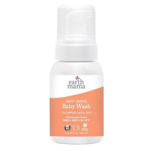 imageEarth Mama Sweet Orange Baby Liquid Wash Foaming Hand Soap Organic All Purpose Body Wash for Sensitive Skin Castile Soap with Coconut Oil Shea Butter Calendula ampamp Aloe627 Fl Oz Pack of 1