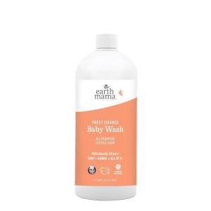 imageEarth Mama Sweet Orange Baby Liquid Wash Foaming Hand Soap Organic All Purpose Body Wash for Sensitive Skin Castile Soap with Coconut Oil Shea Butter Calendula ampamp Aloe34 Fl Oz Pack of 1