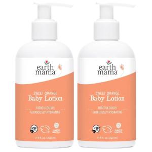 imageEarth Mama Sweet Orange Baby Lotion  Moisturizing Body Lotion for Dry Skin Newborn Baby Lotion Sensitive Skin Care Face Lotion for Babies ampamp Kids with Shea Butter Calendula ampamp Aloe 8 Fl Oz8 Fl Oz Pack of 2