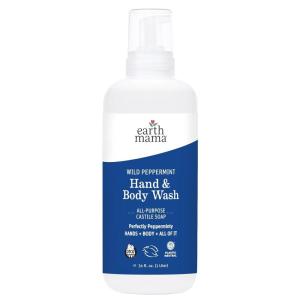 imageEarth Mama Wild Peppermint Hand ampamp Body Wash  Foaming Castile Soap Liquid and Hand Soap Made with Organic Wild Mint ampamp Peppermint Oil 53 fl oz34 Fl Oz Pack of 1