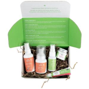 imageEarth Mama A Little Something for Baby Gift Box Safe Skin Care Set Newborn Essentials for Baby Shower Diaper Balm Face Balm Calendula Baby Oil Baby Wash Baby Lotion 5 Pieces
