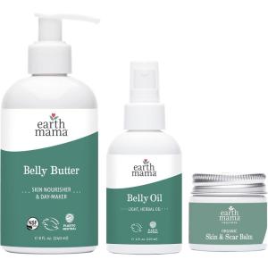 imageEarth Mama Belly Butter Belly Oil Skin ampamp Scar Balm Kit for Dry Stretching Skin  Moisturize  Encourage Skins Natural Elasticity During Pregnancy  Pregnancy Stretch Mark Scar Cream